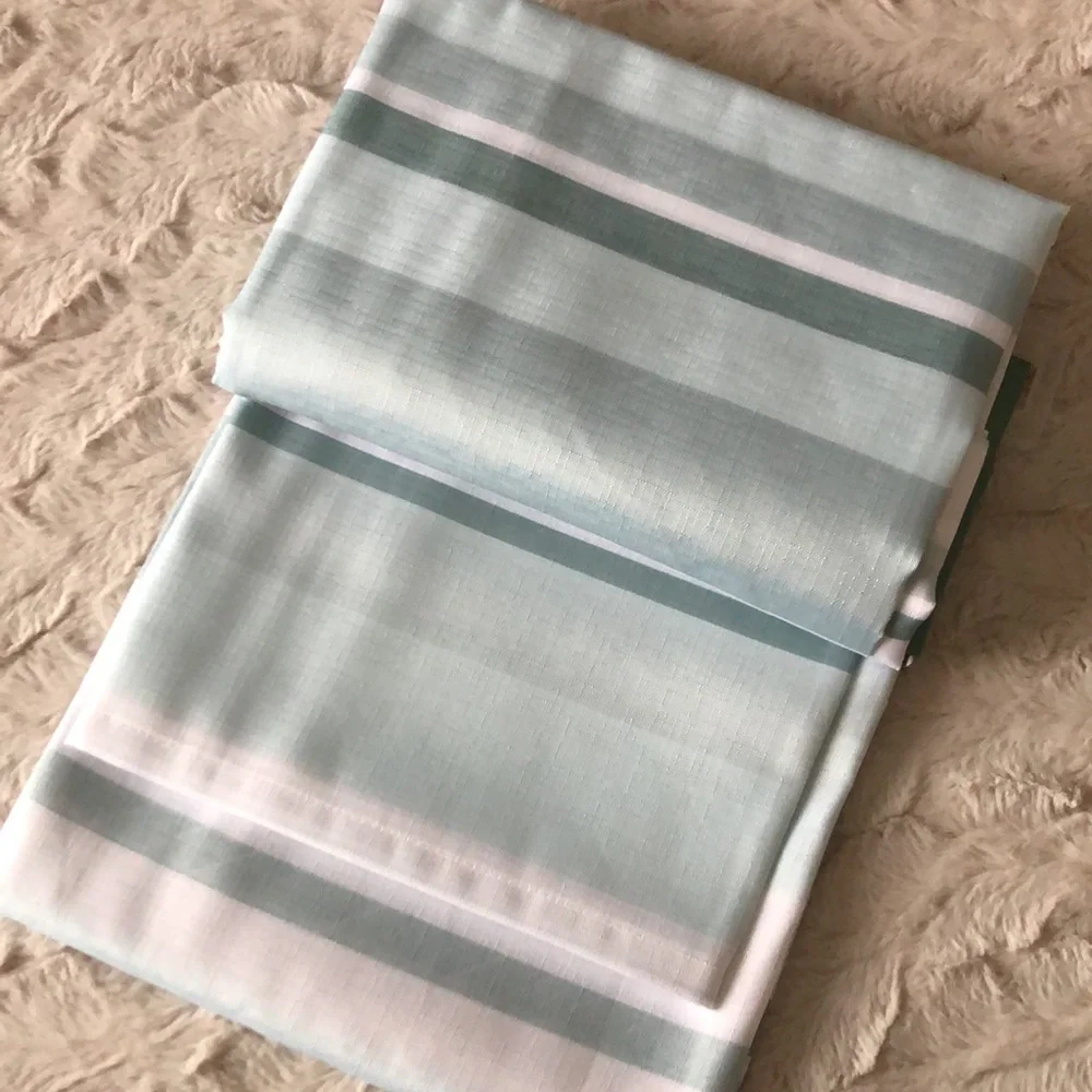 CH Style Mint Green and White Shower Curtain